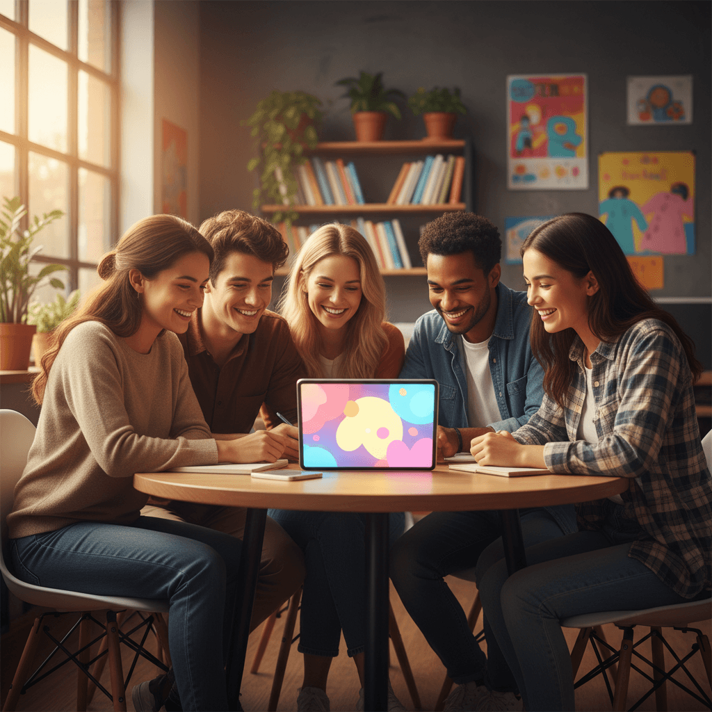 Students engaged while watching anime educational content