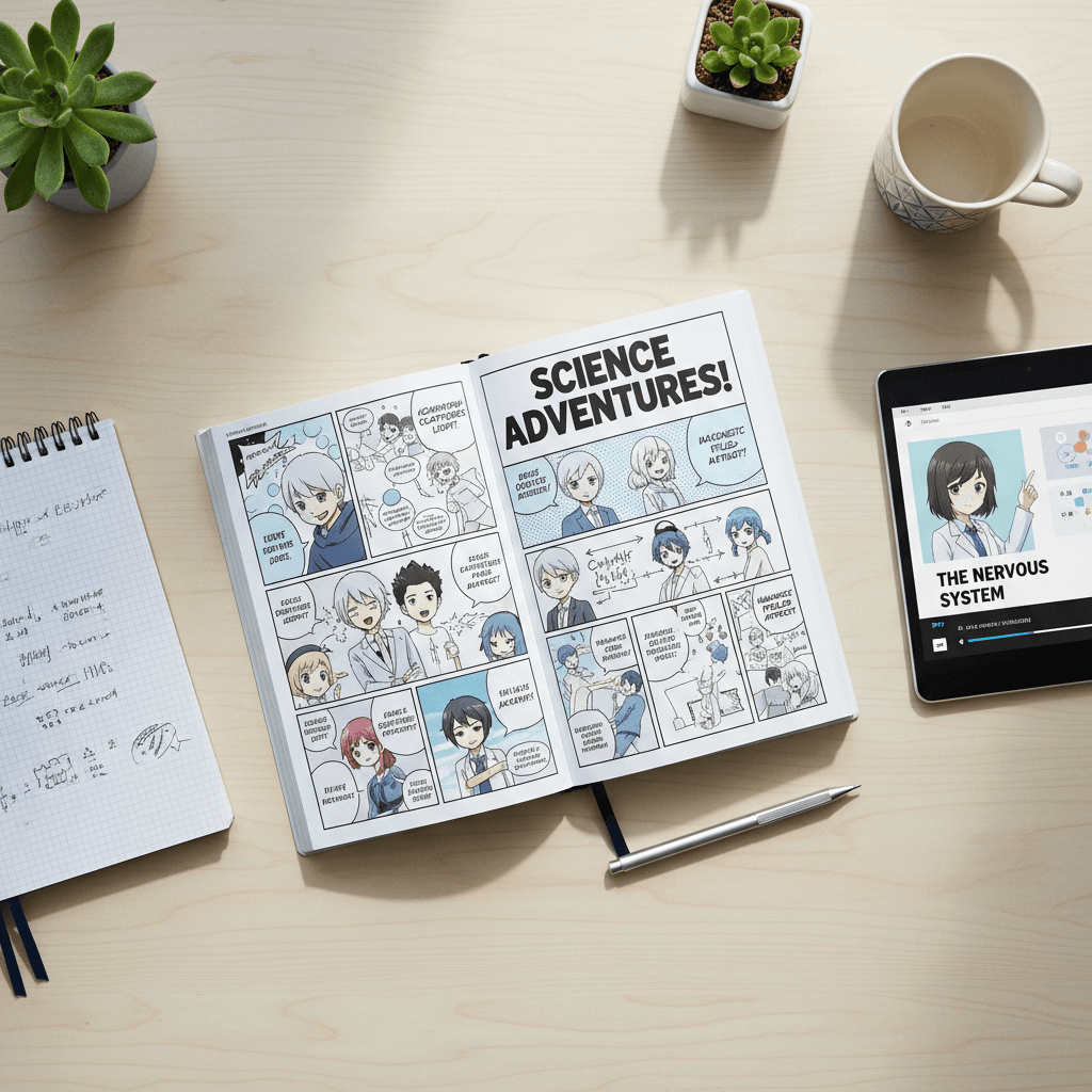 Educational materials showing quick visual comprehension